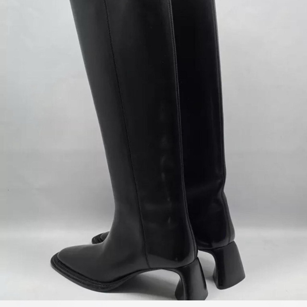 Black Knee-High Leather Boots